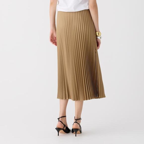 J-Crew Gwyneth Pleated Midi Slip Skirt in Camel Size S NWT - Picture 2 of 12